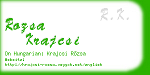 rozsa krajcsi business card